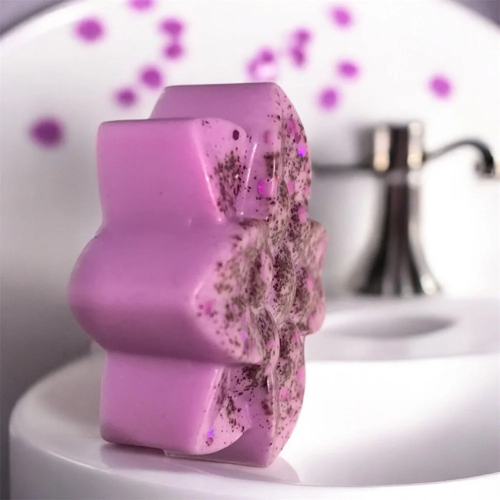 LILAC handmade soap 3x3 inches 3.5oz made with DONKEY Milk & real floral